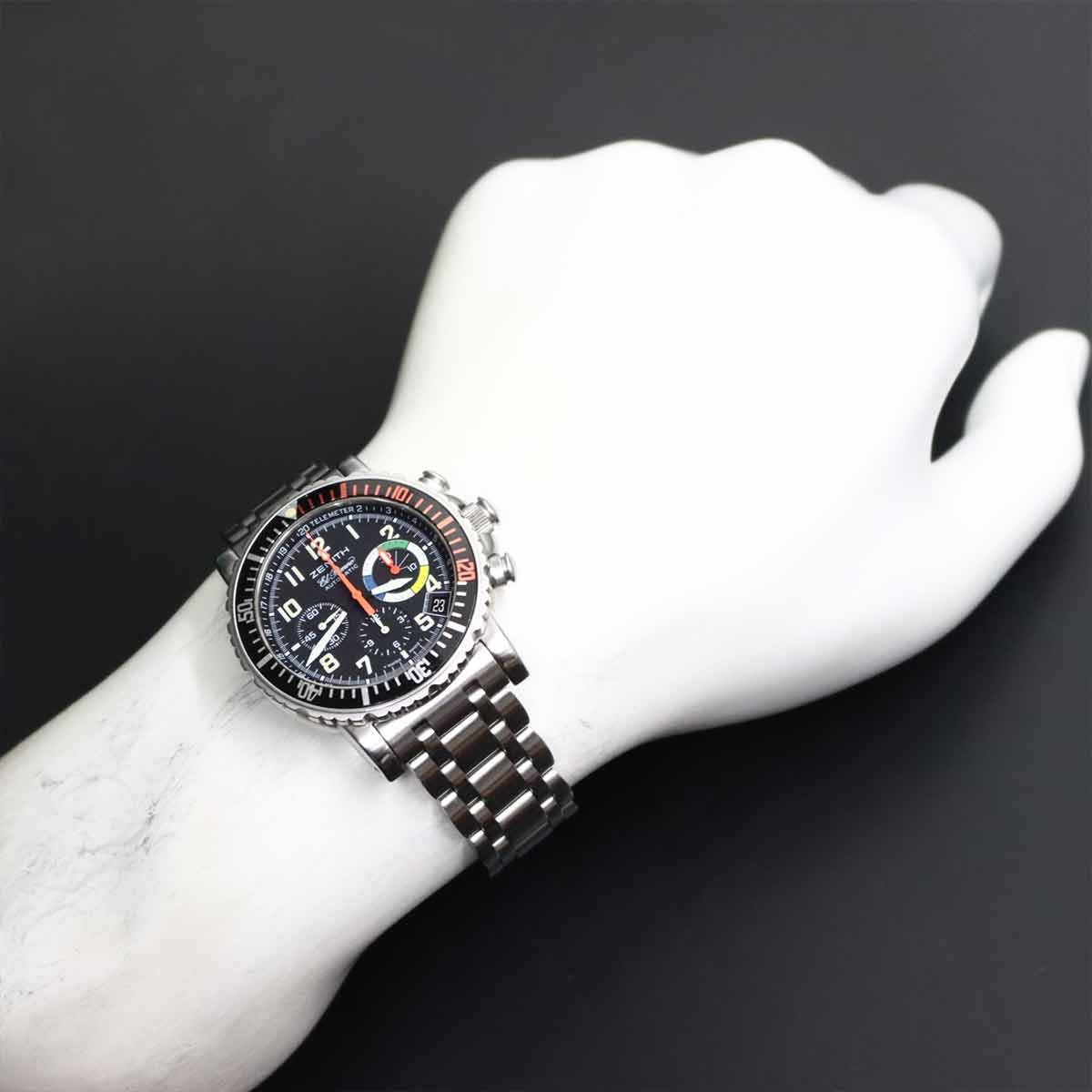 Rainbow Flyback El Primero 02 0480 405 Black Dial Mens Watch