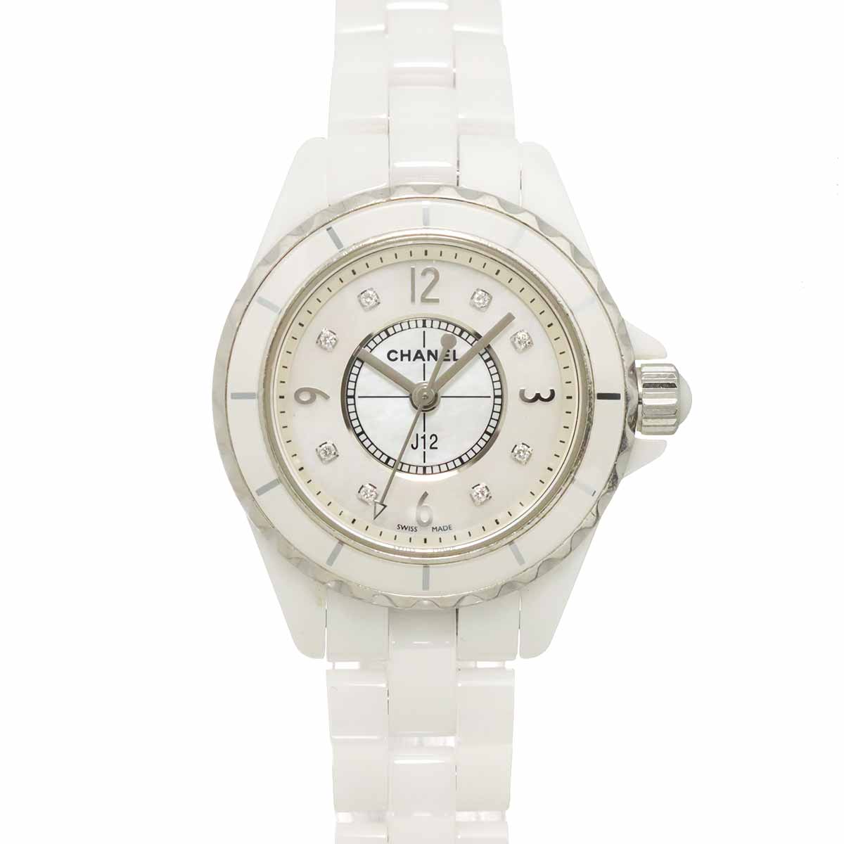 J12 H2570 29mm 8P Diamond Quartz White Shell Dial Ladies Watch