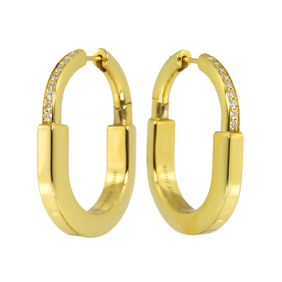 Lock 0.095/0.095ct Diamond Earrings Pierced 18K YG 750