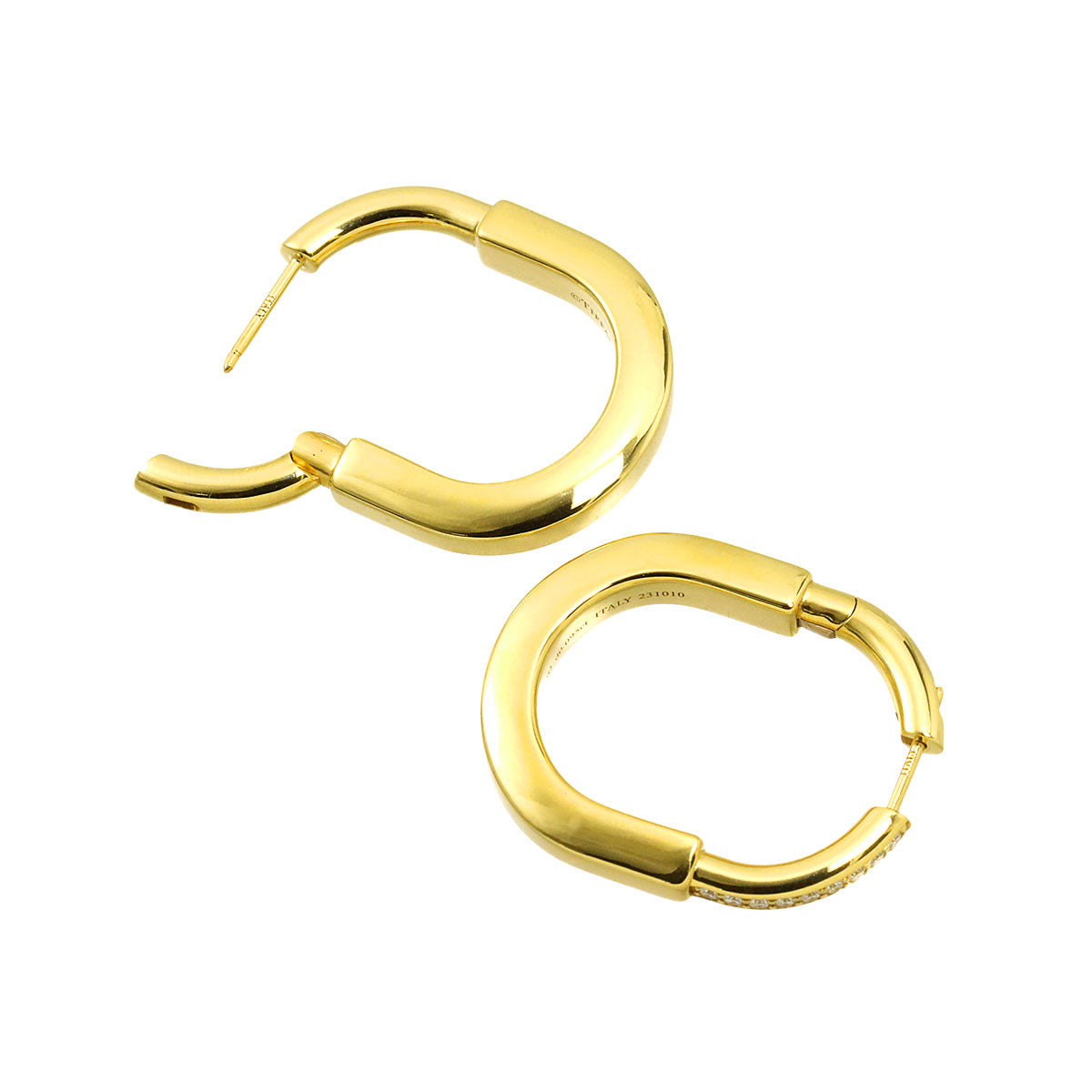 Lock 0.095/0.095ct Diamond Earrings Pierced 18K YG 750