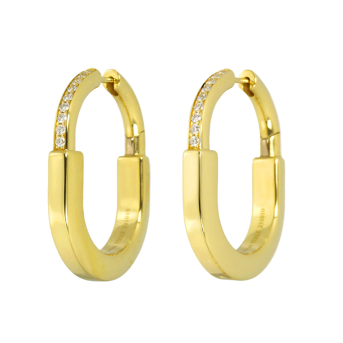 Lock 0.095/0.095ct Diamond Earrings Pierced 18K YG 750