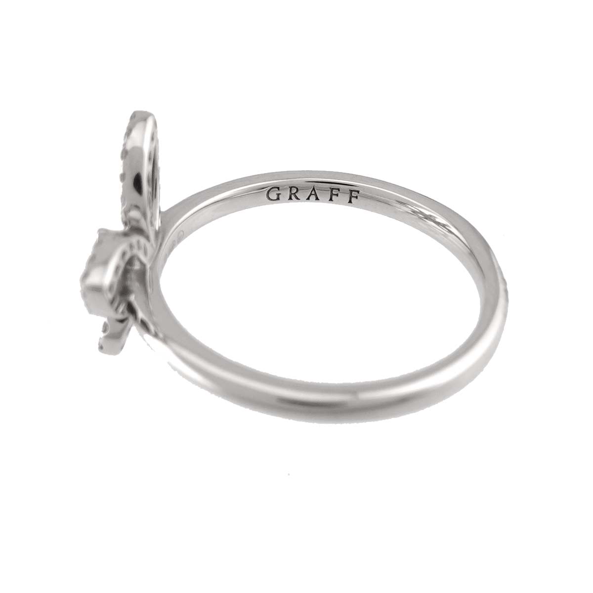 Mini Butterfly Silhouette Diamond Ring 18K WG 750 size4.75-5(US)