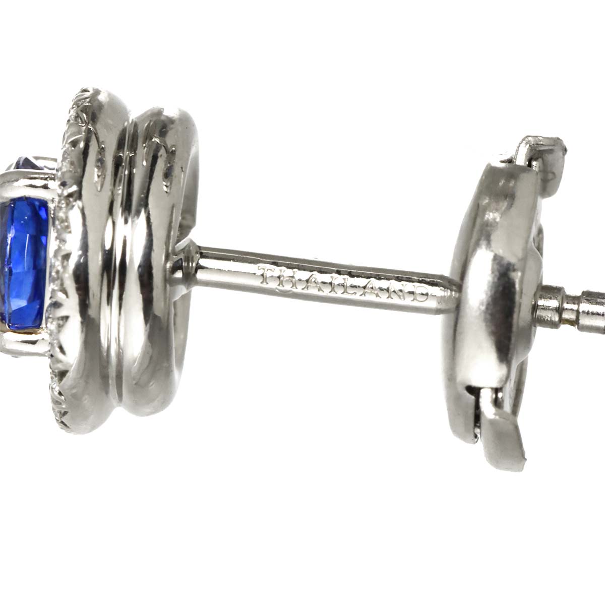 Solest Sapphire Diamond Earrings Pierced Pt