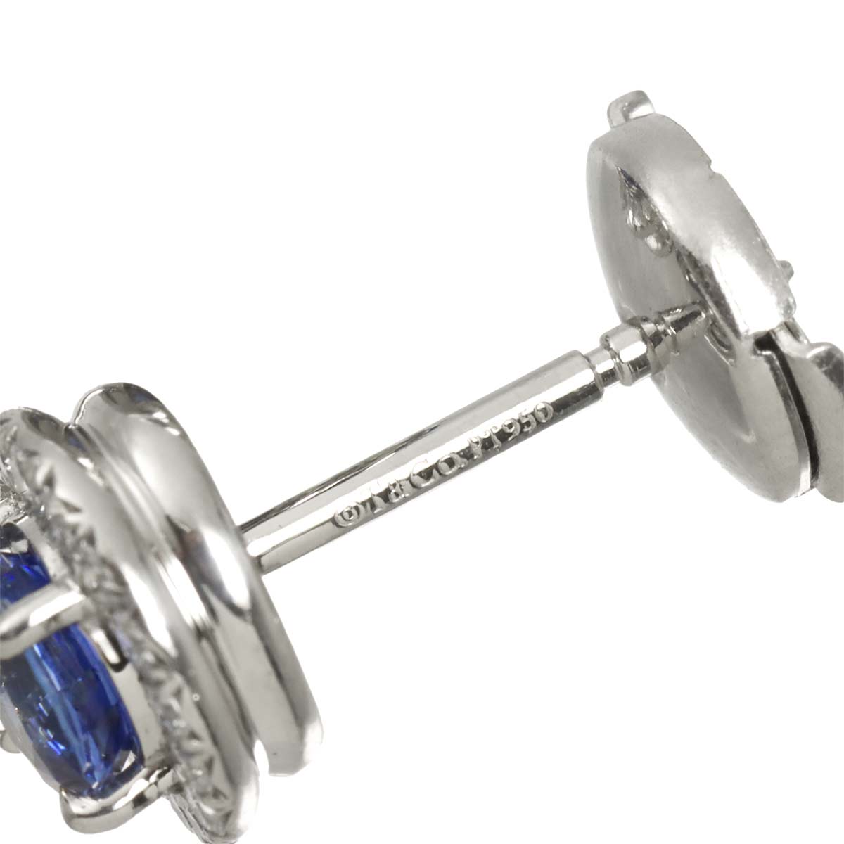 Solest Sapphire Diamond Earrings Pierced Pt