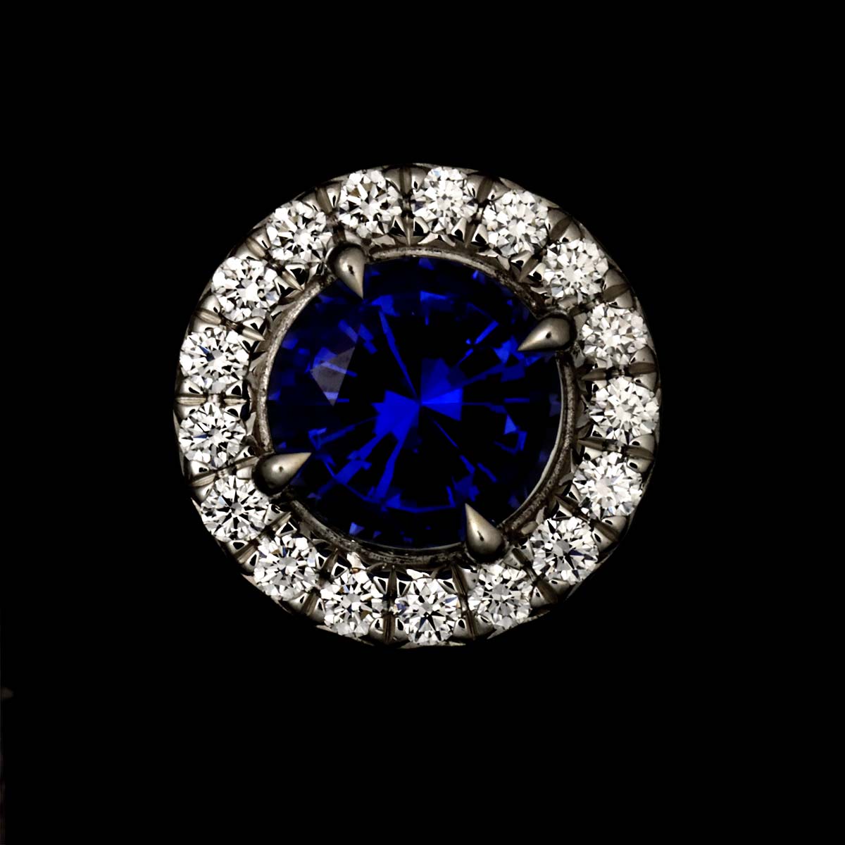 Solest Sapphire Diamond Earrings Pierced Pt