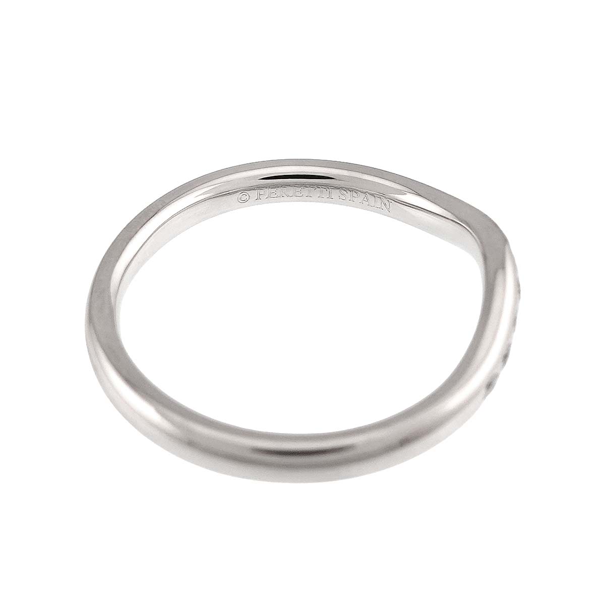 Curved Band Diamond Ring Platinum size4(US)