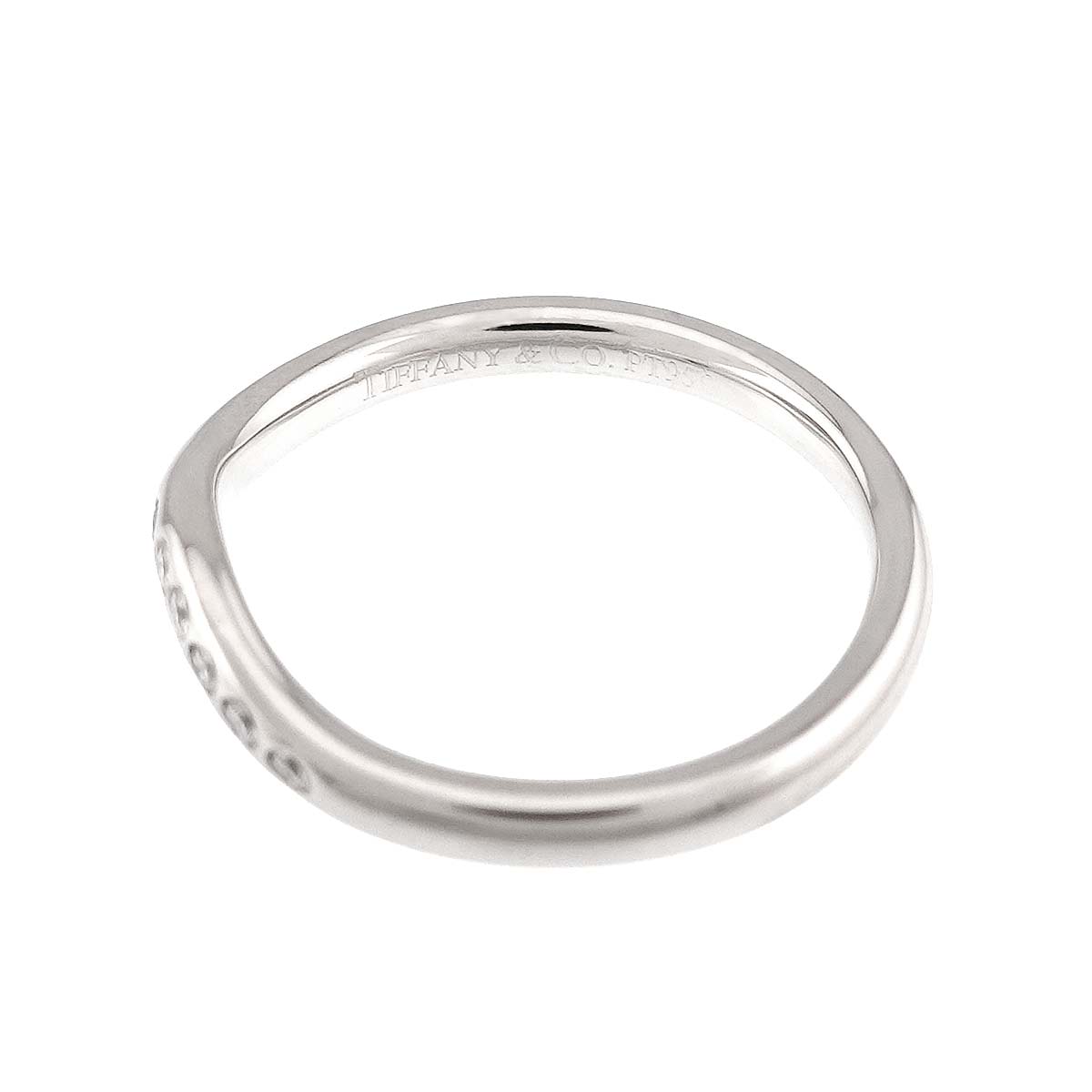 Curved Band Diamond Ring Platinum size4(US)