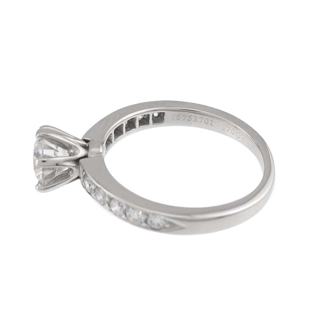 Diamond 0.70ct H/IF/EX Ring Pt 4.75-5(US)