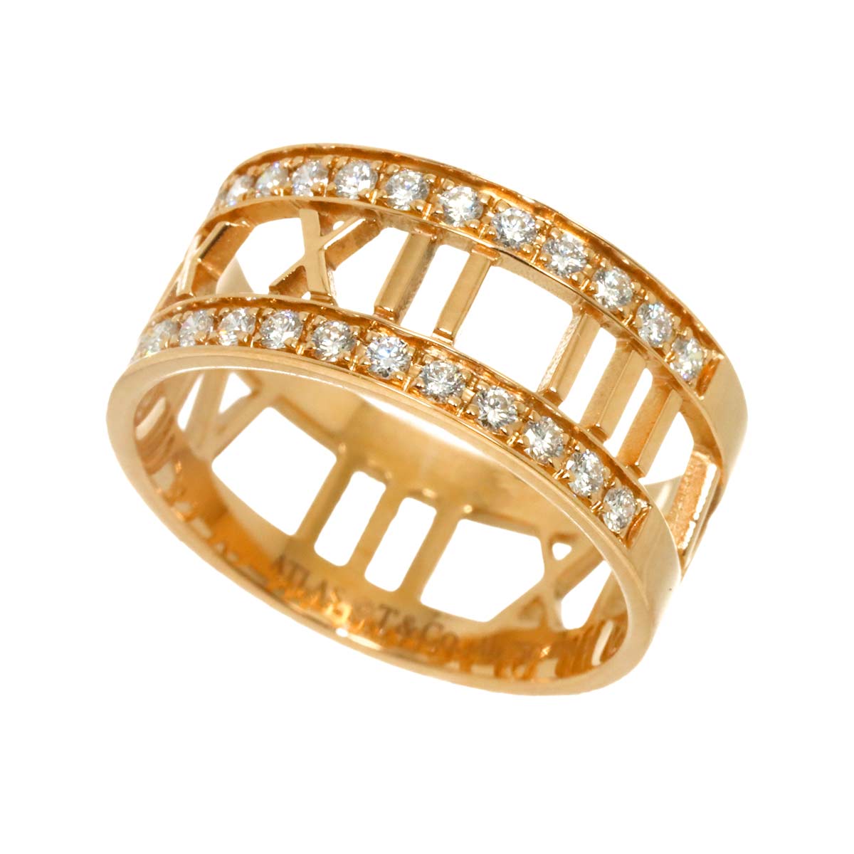 Atlas Open Ring Diamond 18K PG Pink Gold 750 Size8-8.25(US)