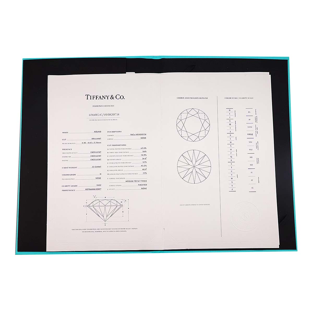 Diamond 0.33ct H/VVS2/3EX Ring Platinum Size5-5.25(US)