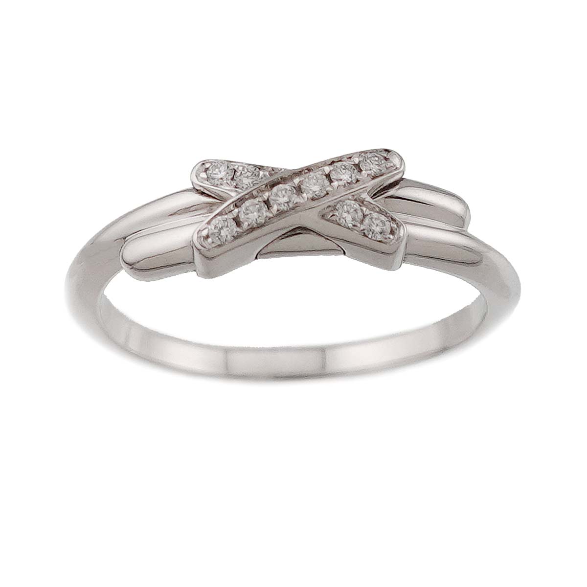 Jeux de Liens Diamond Ring 18K White Gold 750 size46 3.75(US)