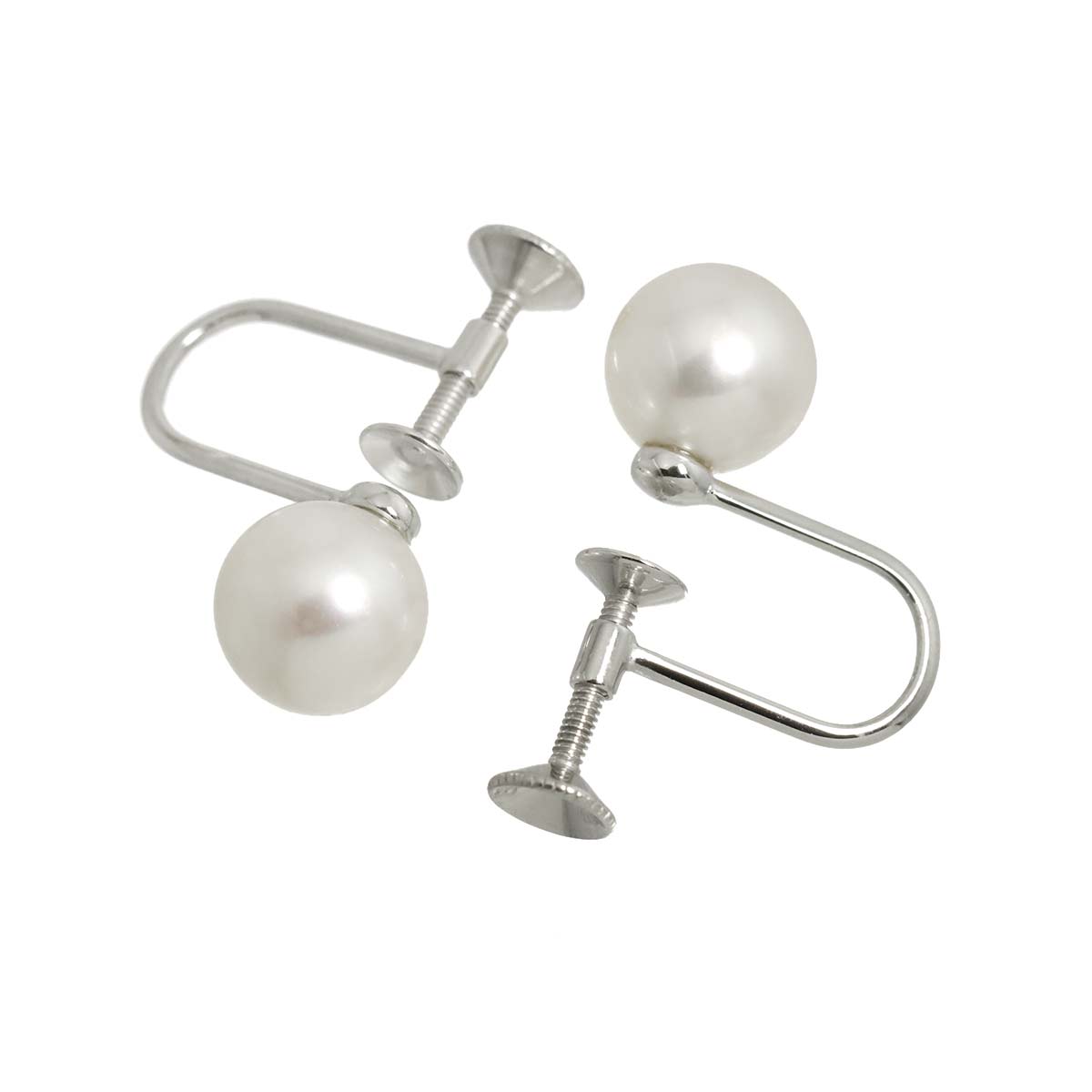 Akoya Pearl 7.0mm Earrings 18K WG 750