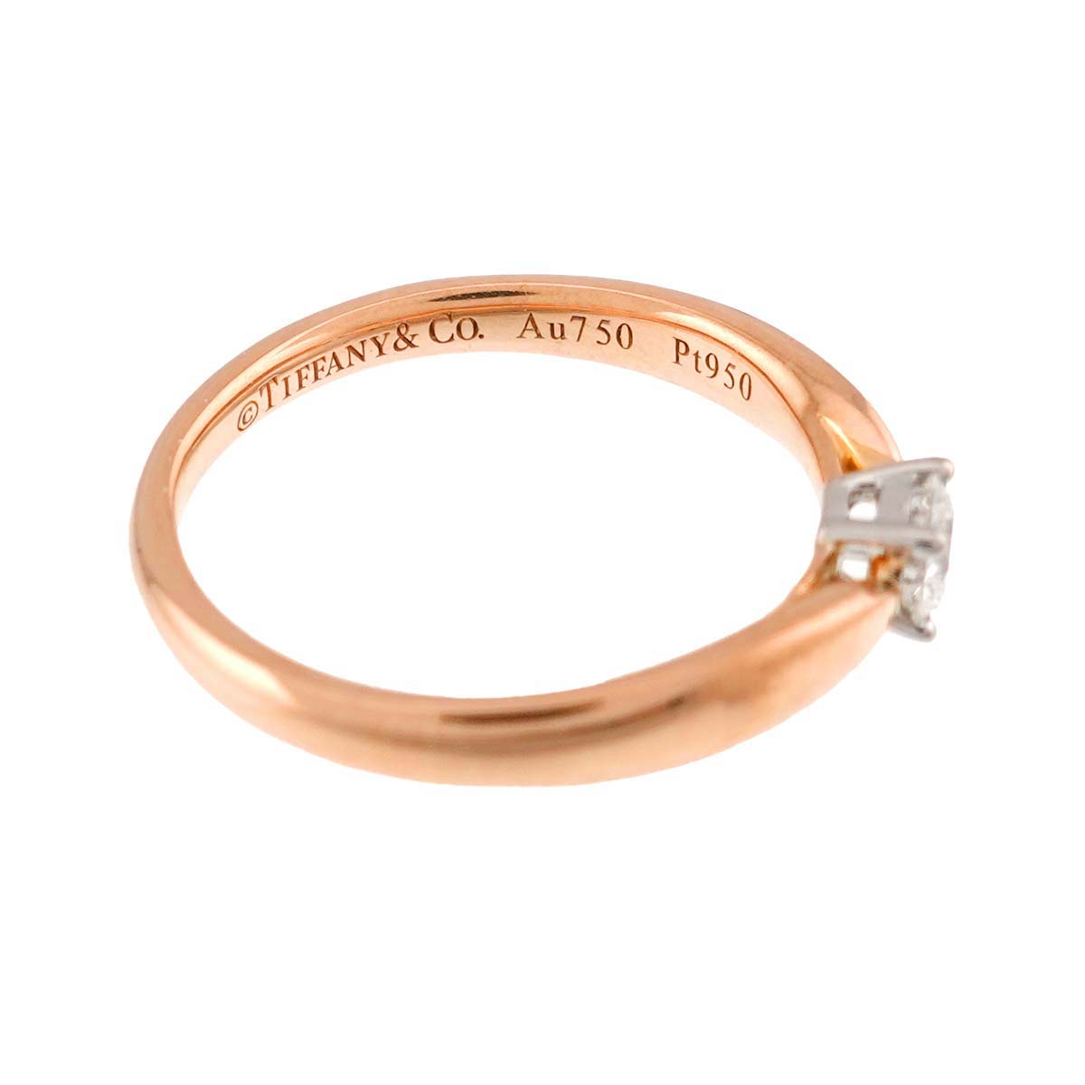 Harmony Diamond 0.18ct Ring Pt 18K PG 750 Size5-5.25(US)