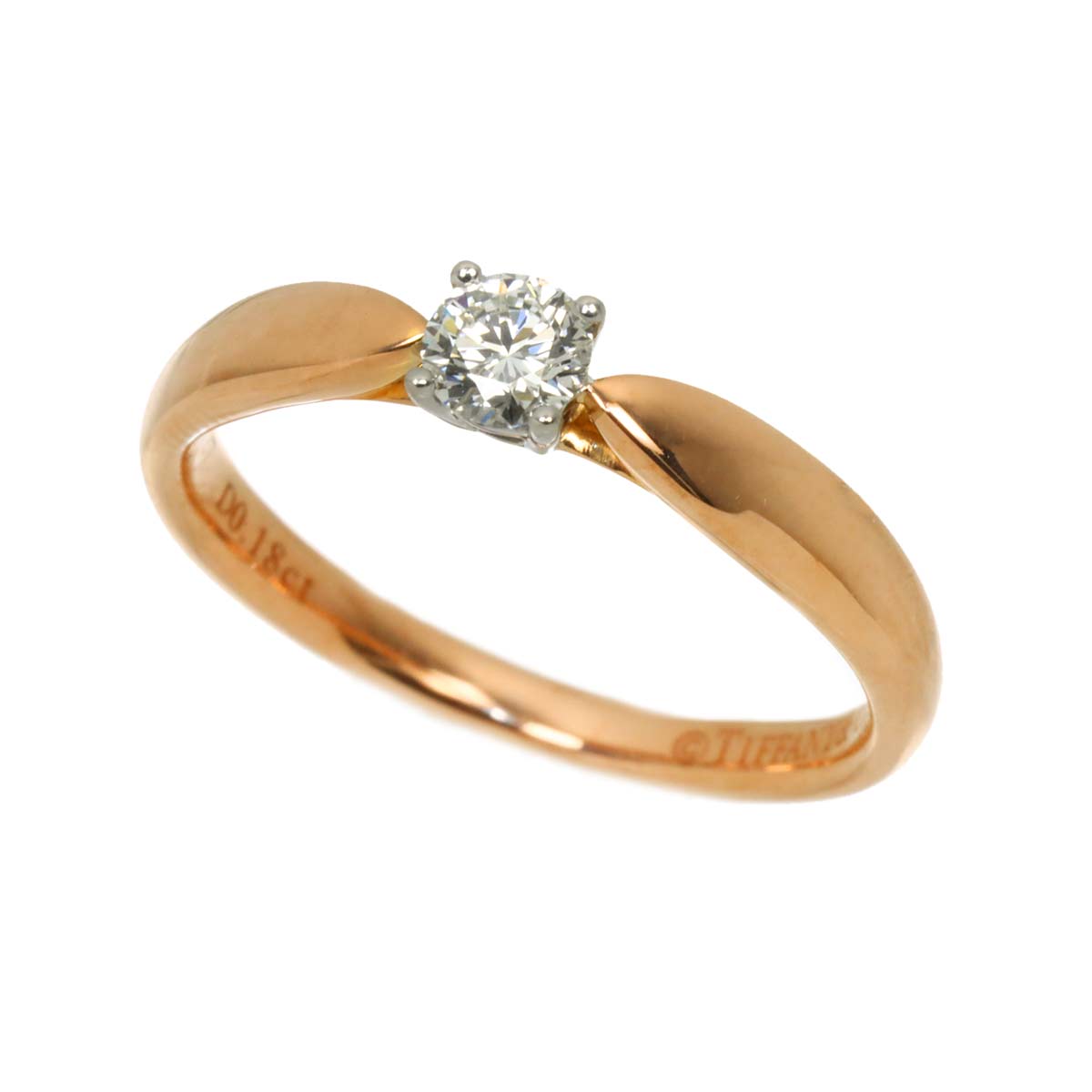 Harmony Diamond 0.18ct Ring Pt 18K PG 750 Size5-5.25(US)