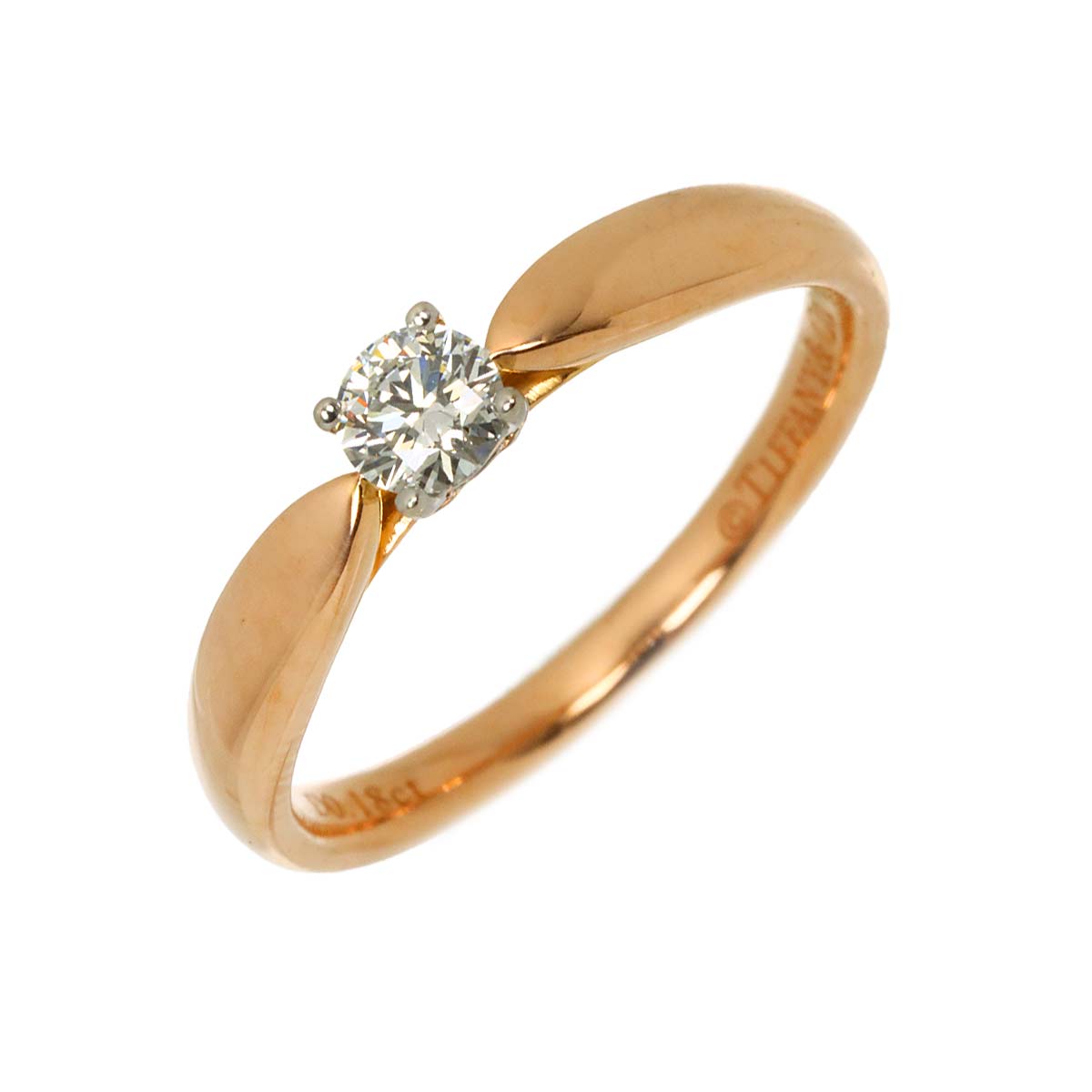 Harmony Diamond 0.18ct Ring Pt 18K PG 750 Size5-5.25(US)