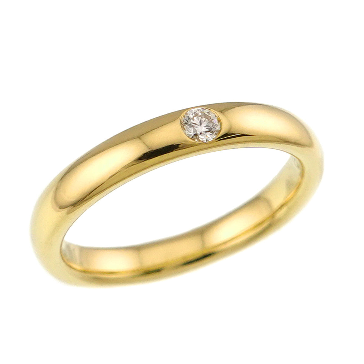 Round Cut Diamond Ring 18K YG 750 Size4.5-4.75(US)