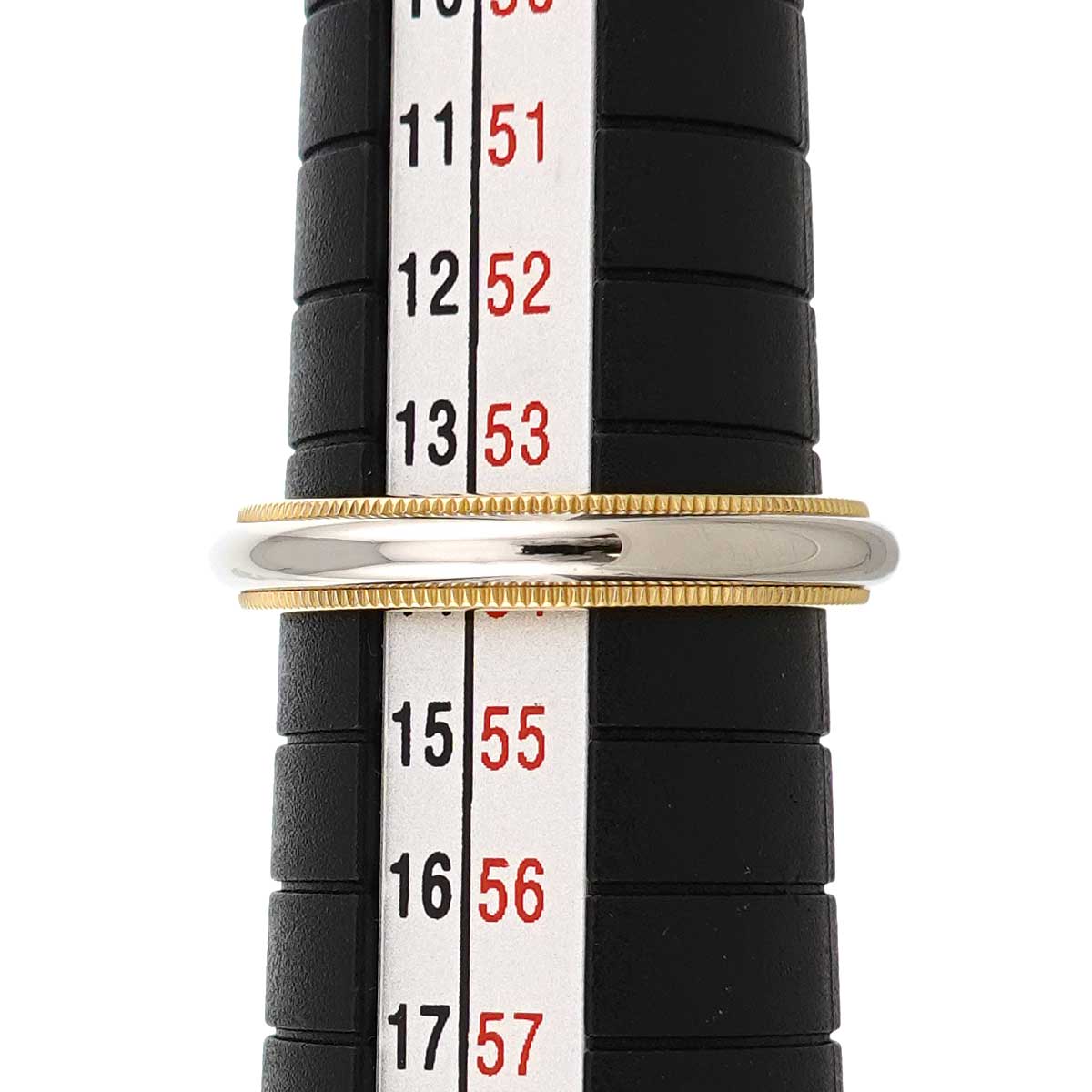 Milgrain Band Ring 18K 750 YG Pt Platinum Size6.5-6.75(US)