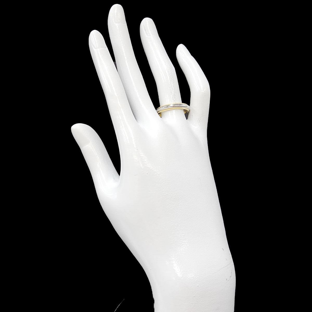Milgrain Band Ring 18K 750 YG Pt Platinum Size6.5-6.75(US)