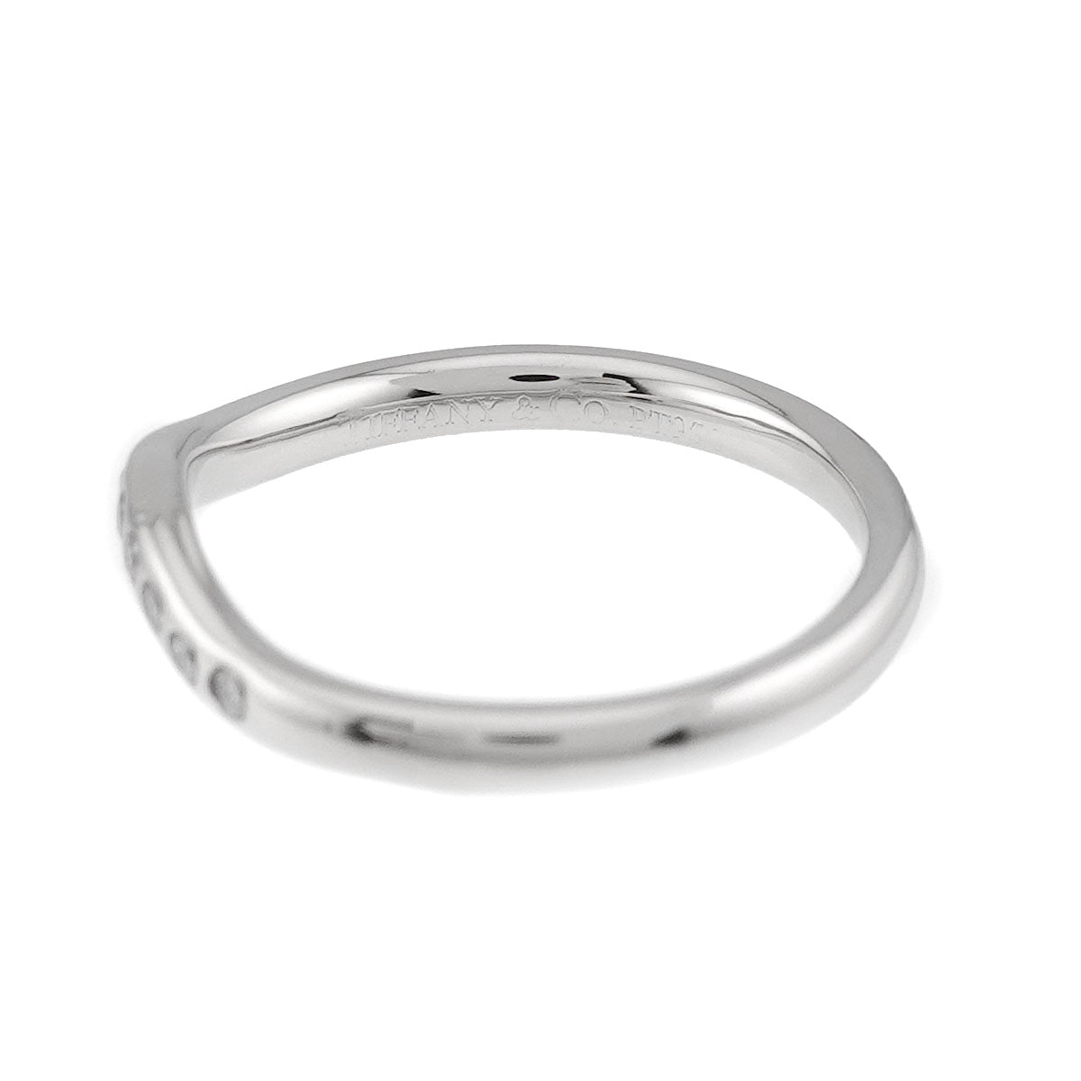 Curved Band Diamond Ring Platinum size3.75(US)