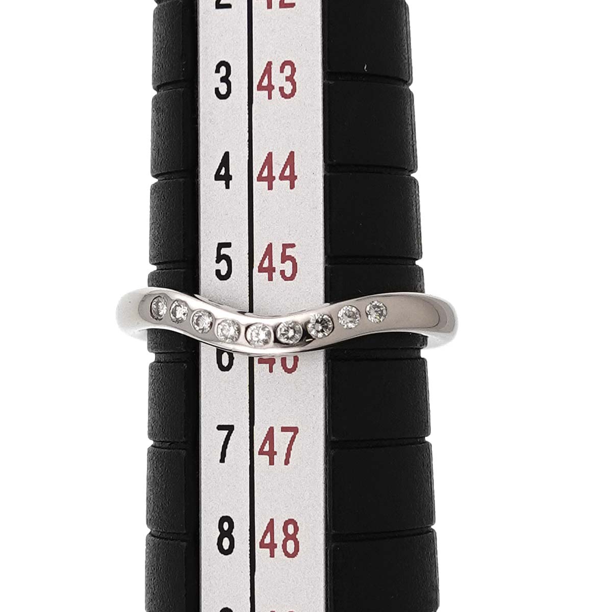 Curved Band Diamond Ring Platinum size3.75(US)