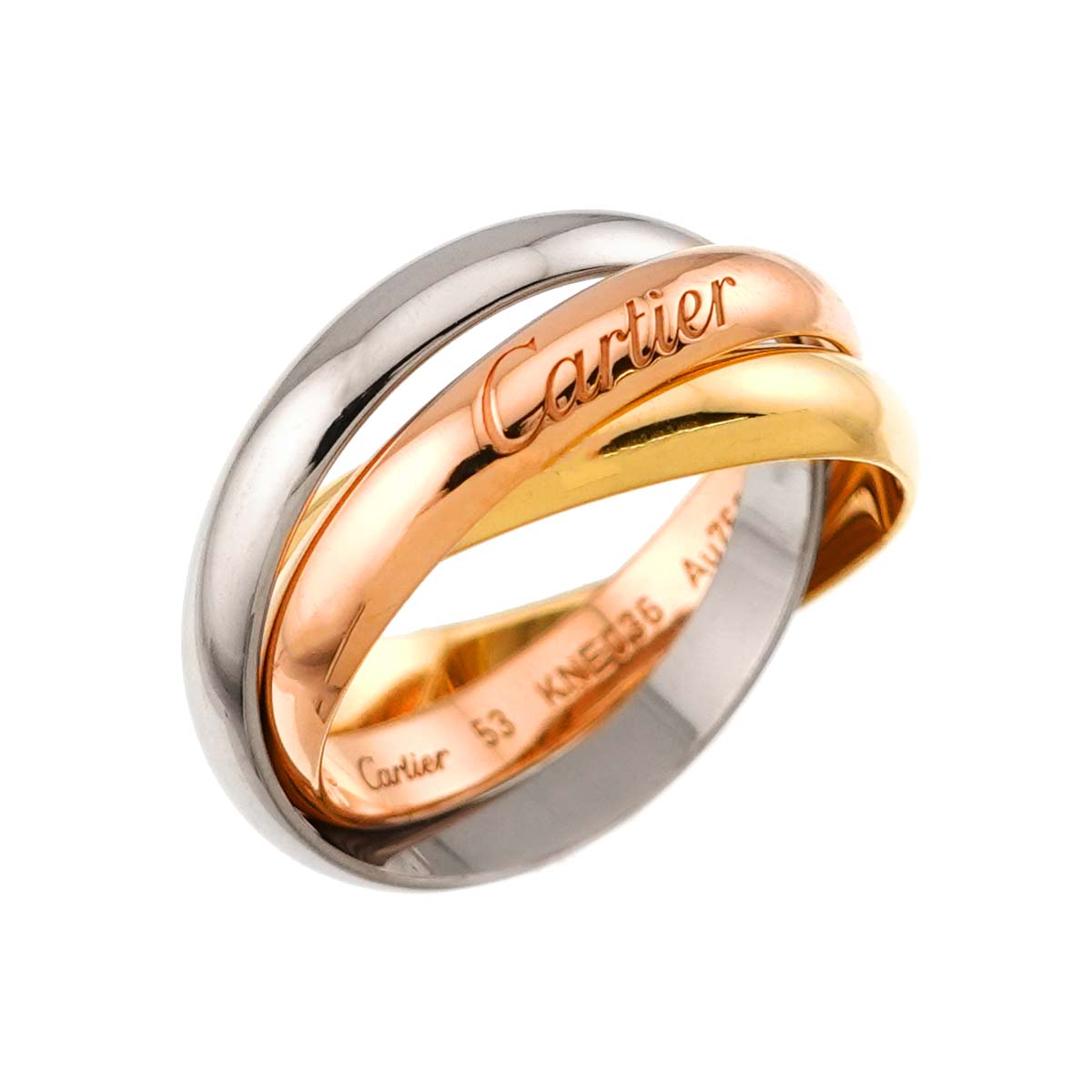 Trinity MM Ring 18K YG WG PG 750 Size53 6-6.25(US)