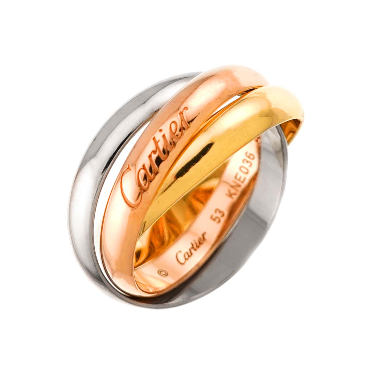 Trinity MM Ring 18K YG WG PG 750 Size53 6-6.25(US)