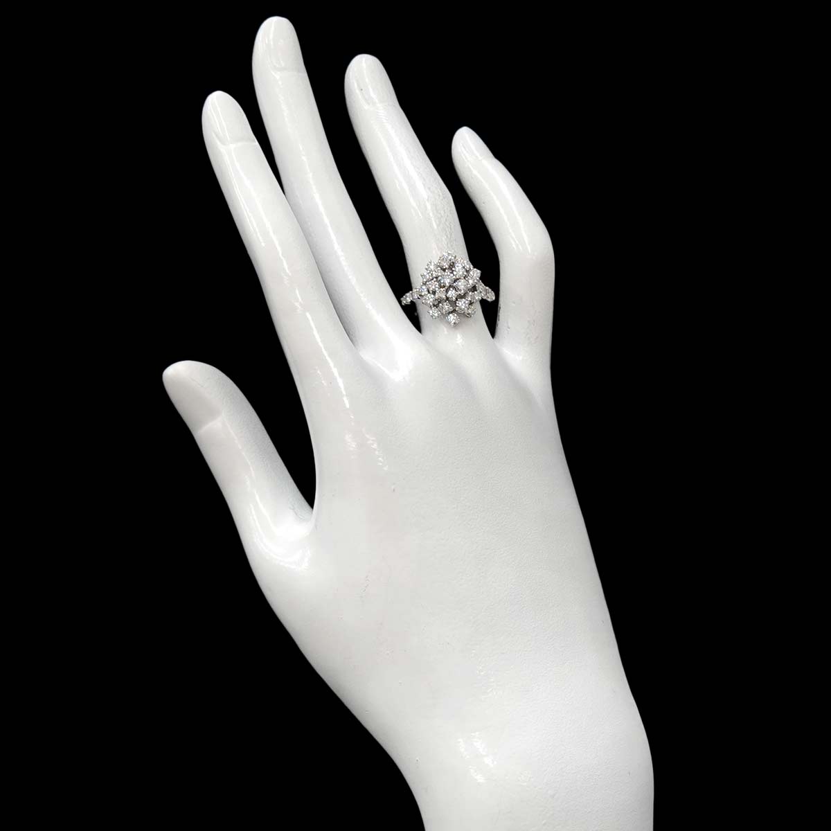 Mimosa Diamond Ring 18K White Gold 750 size6.25-6.5(US)