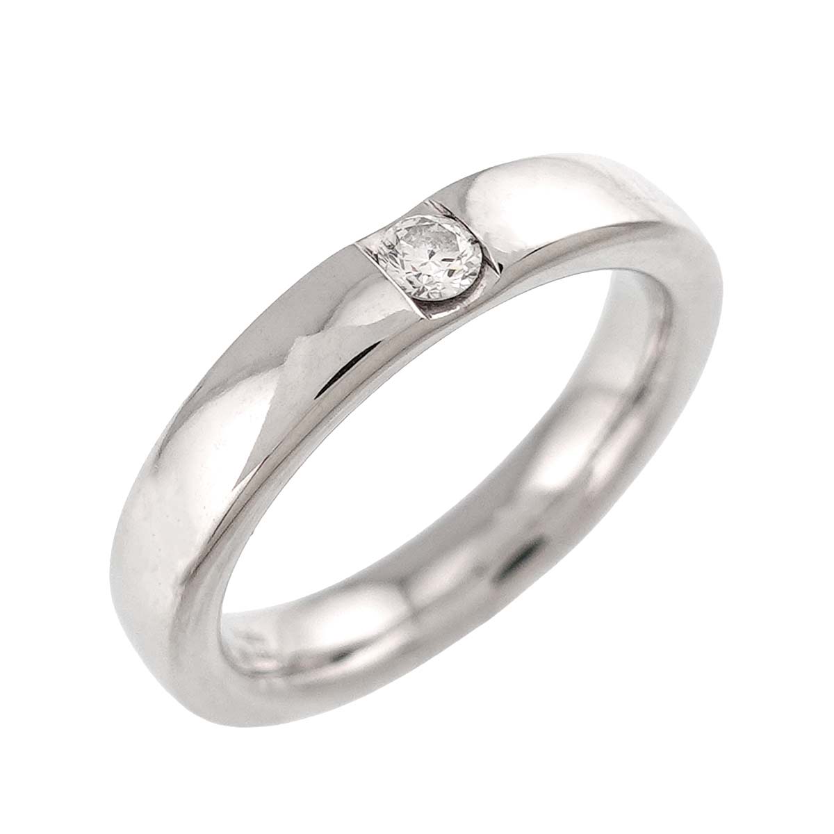 LE FEDI Diamond Ring 18K White Gold 750 size4(US)