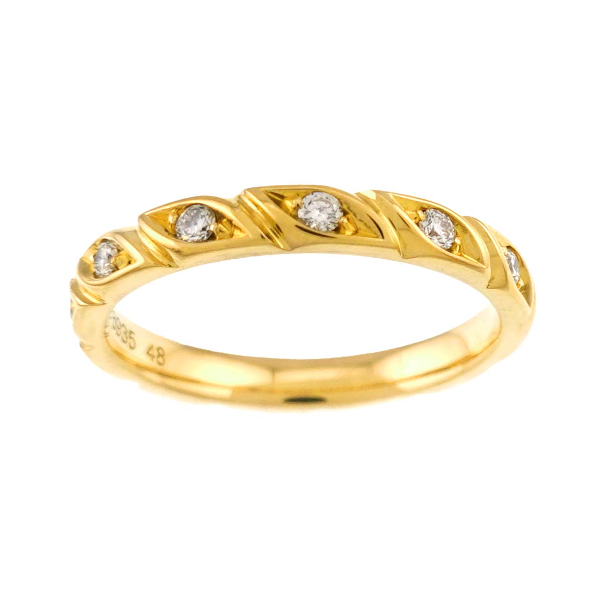 Torsade Diamond Ring 18K K18 Yellow Gold size48 4.5(US)