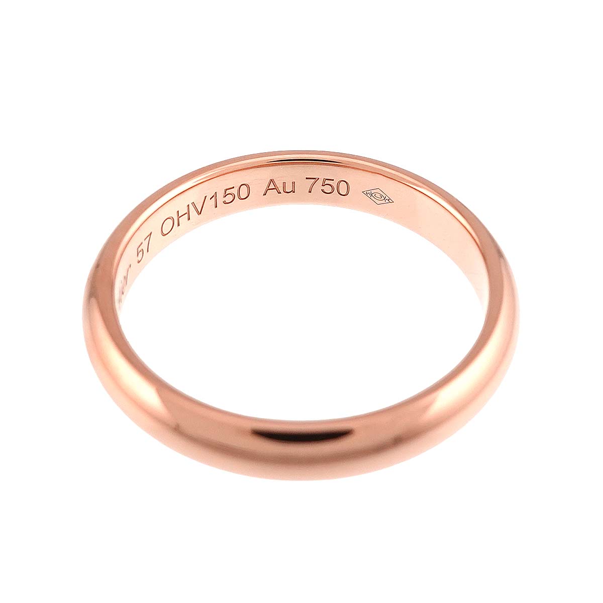 Classic Ring 18K Pink Gold 750 Size57 7.5-7.75(US)