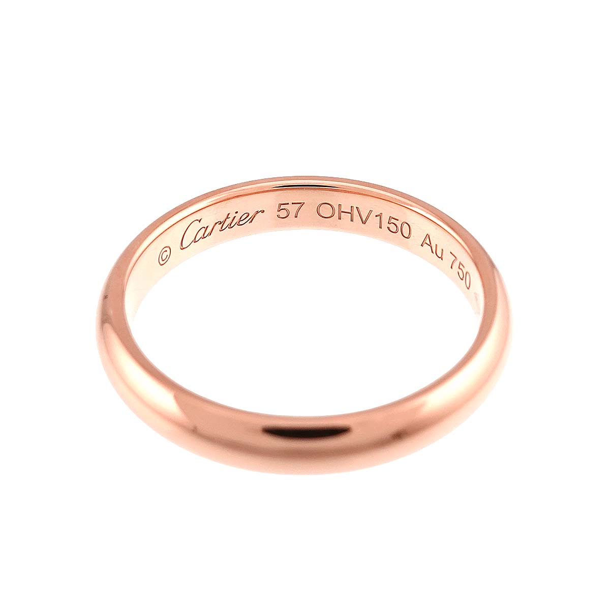 Classic Ring 18K Pink Gold 750 Size57 7.5-7.75(US)