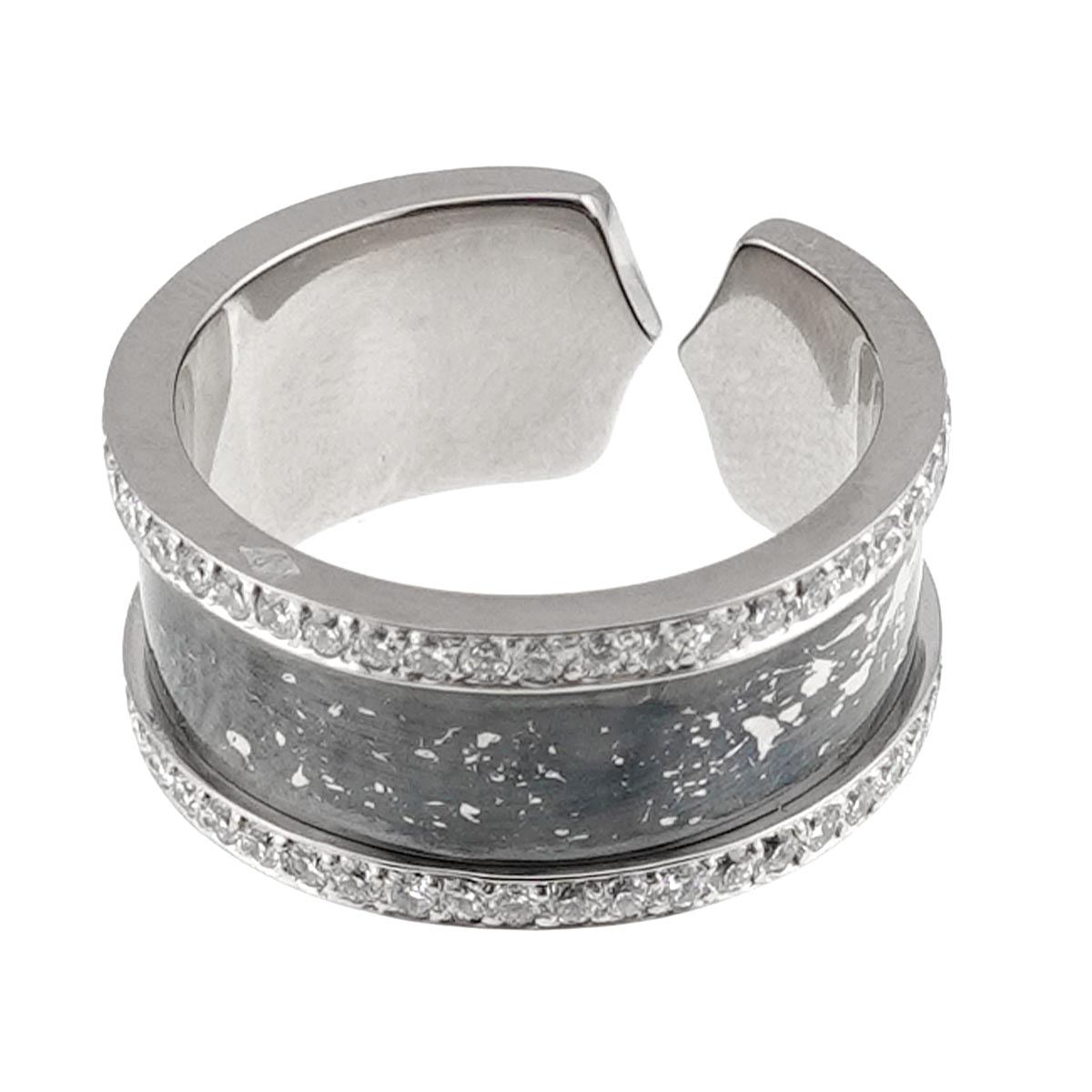 2C Black lacquer Diamond Ring 18K WG 750 size59 8.25-8.75(US)