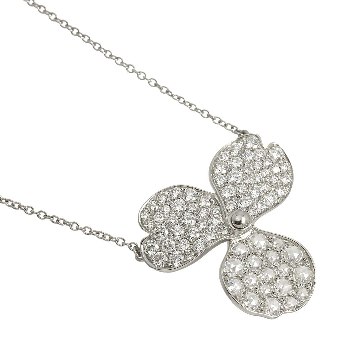 Paper Flowers Diamond Necklace Platinum