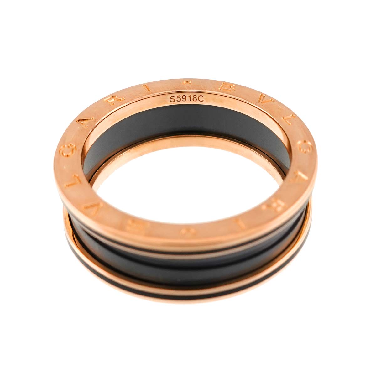 B-ZERO1 2band Ring Ceramic 18K PG 750 Size65 10.5-10.75(US)