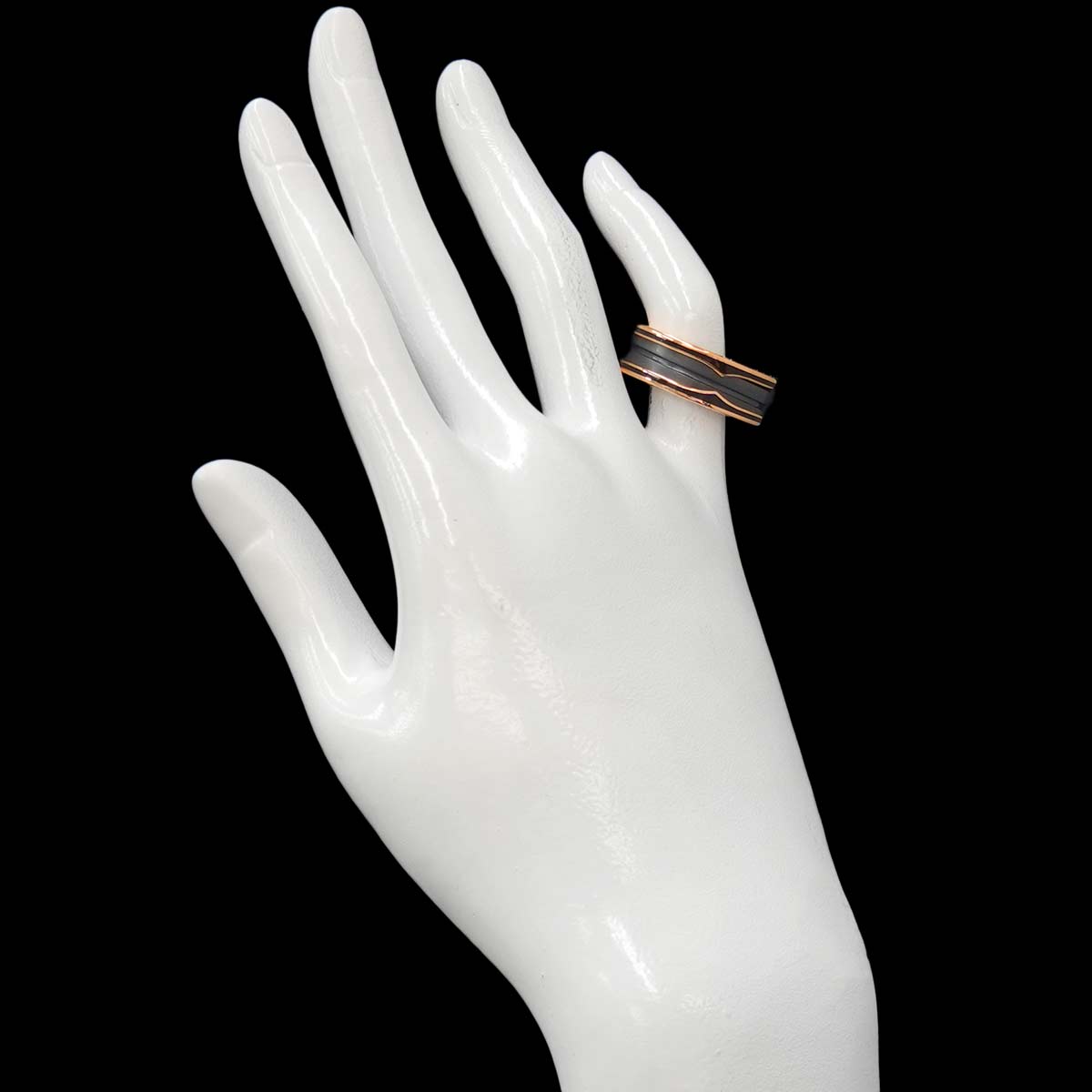B-ZERO1 2band Ring Ceramic 18K PG 750 Size65 10.5-10.75(US)