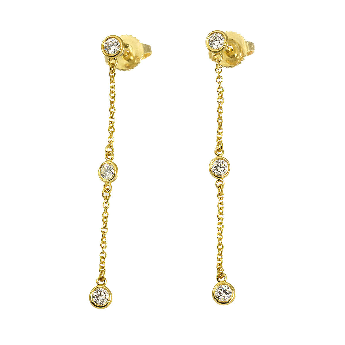 By The Yard Diamond Earrings Pierced 18K Yellow Gold 750