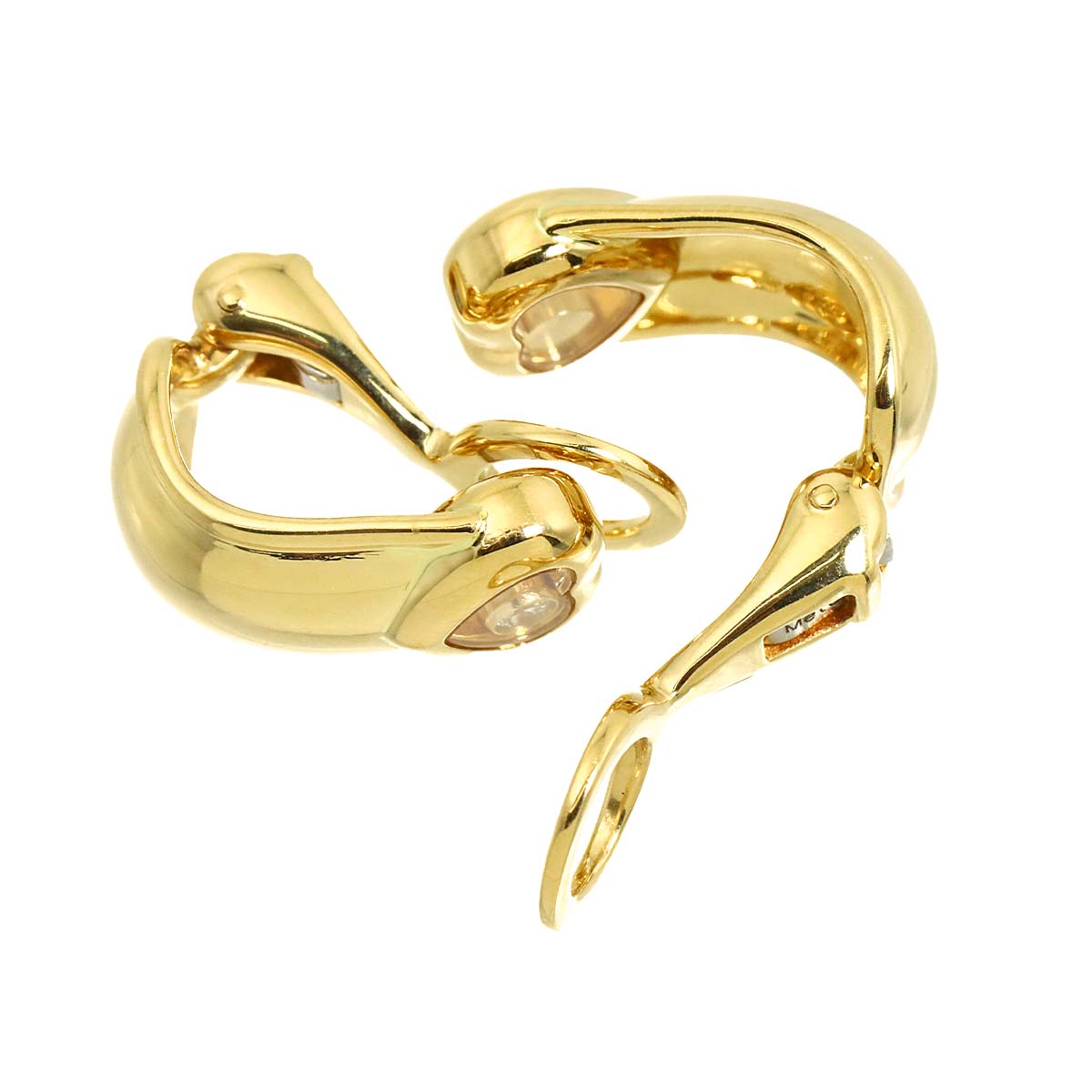 Happy Diamond Heart Earrings Clip on K18 YG 750