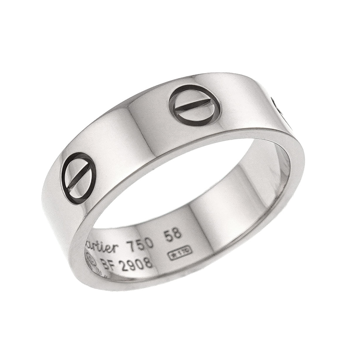 Love Ring 18K White Gold 750 size58 7.75-8(US)