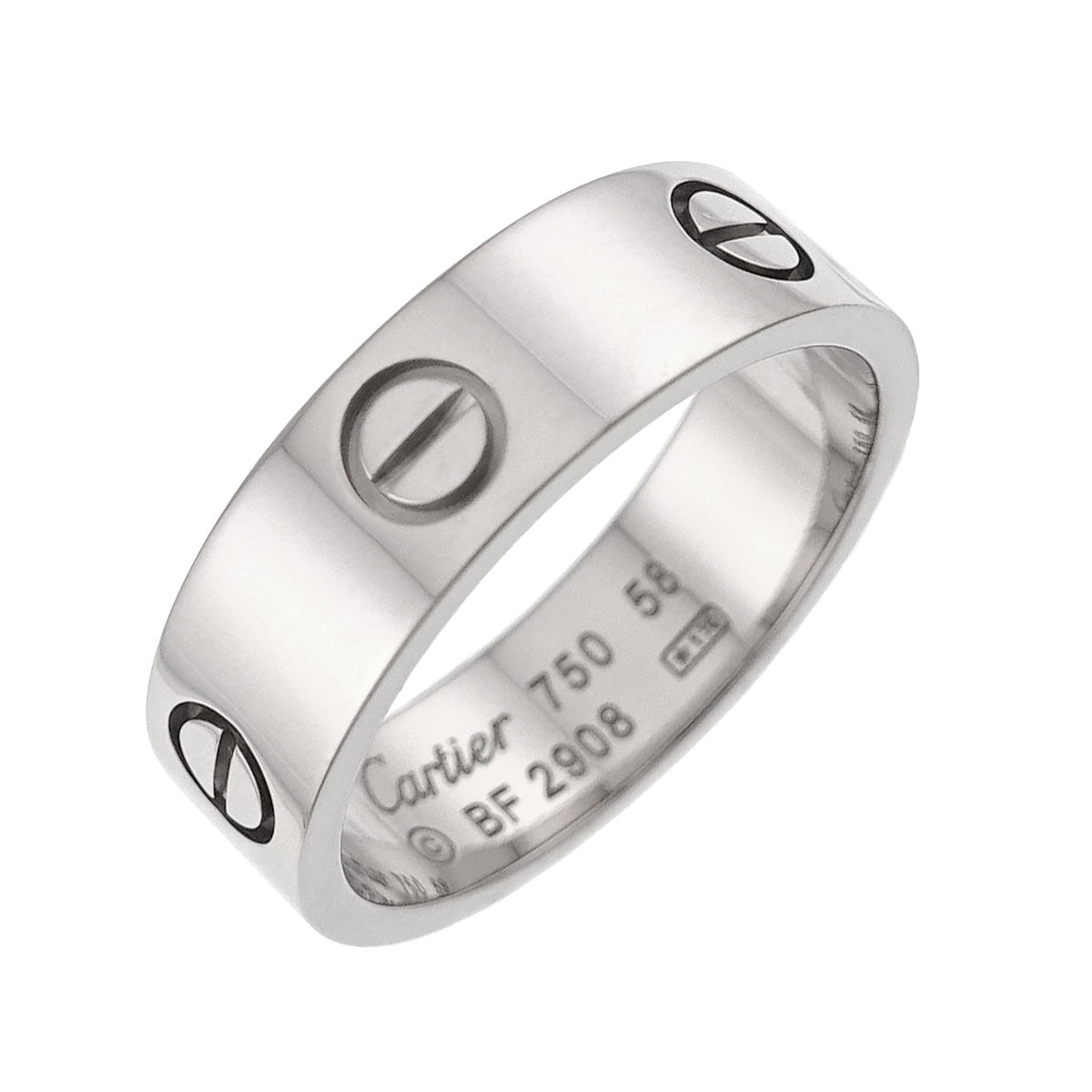 Love Ring 18K White Gold 750 size58 7.75-8(US)