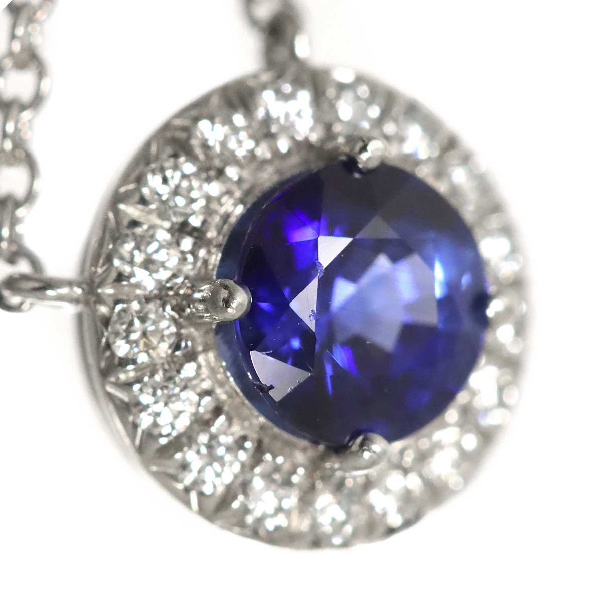 Soleste Sapphire Diamond Necklace Platinum