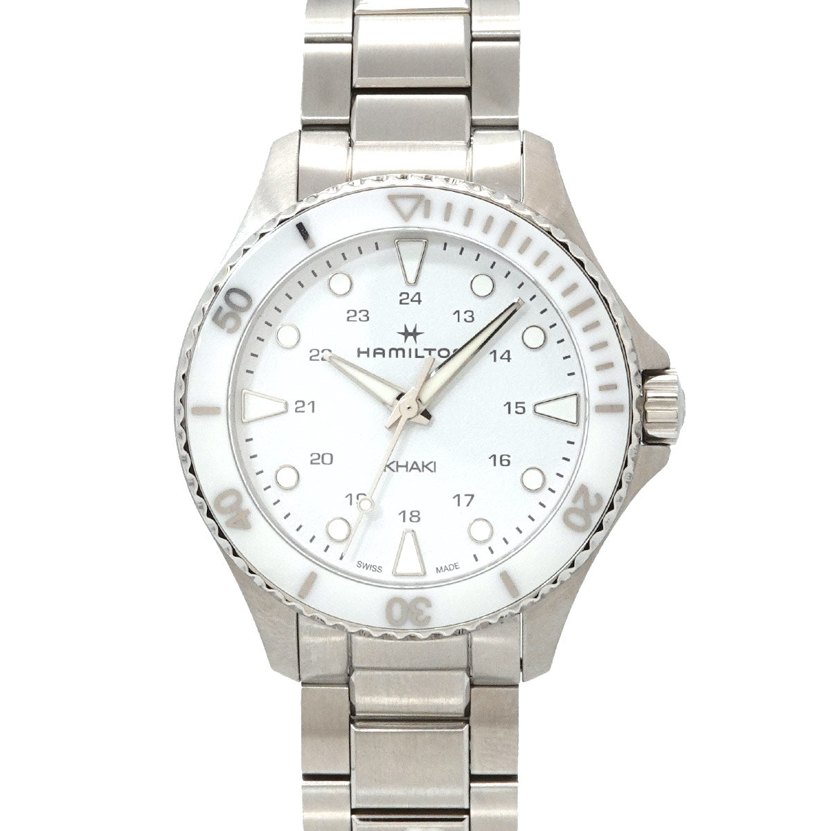 Khaki Navy Scuba H822210 Quarts White Dial Mens