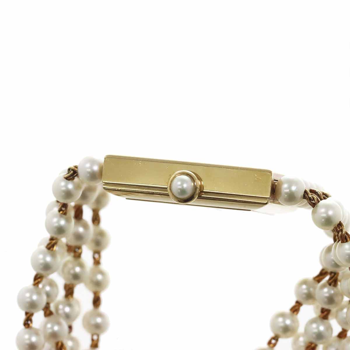 Mademoiselle Pearl Bracelet H0007 750 YG White Dial Ladies