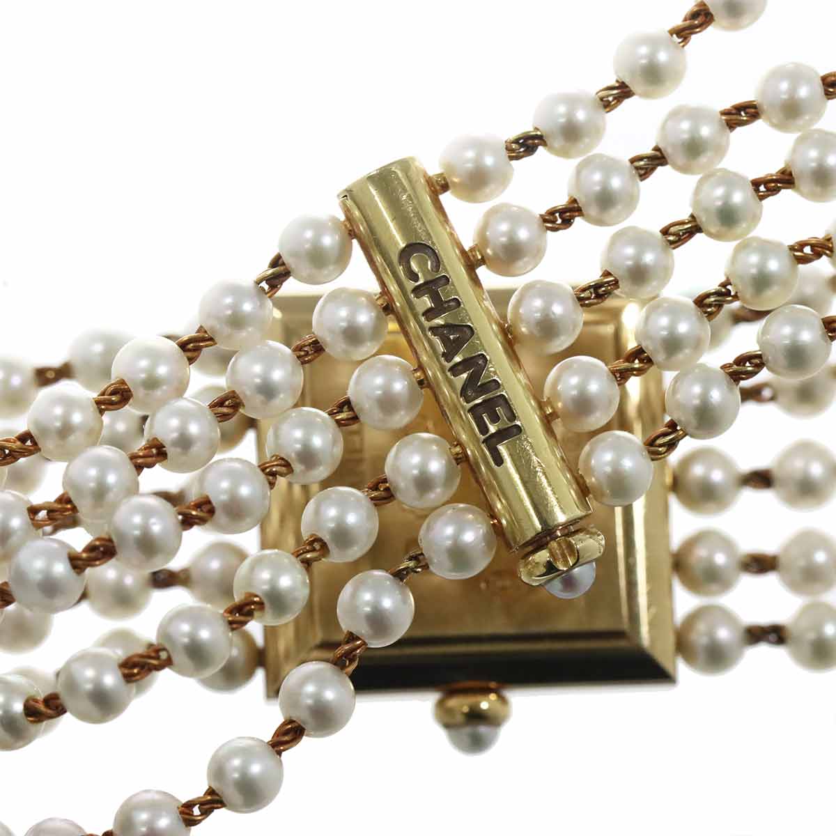 Mademoiselle Pearl Bracelet H0007 750 YG White Dial Ladies