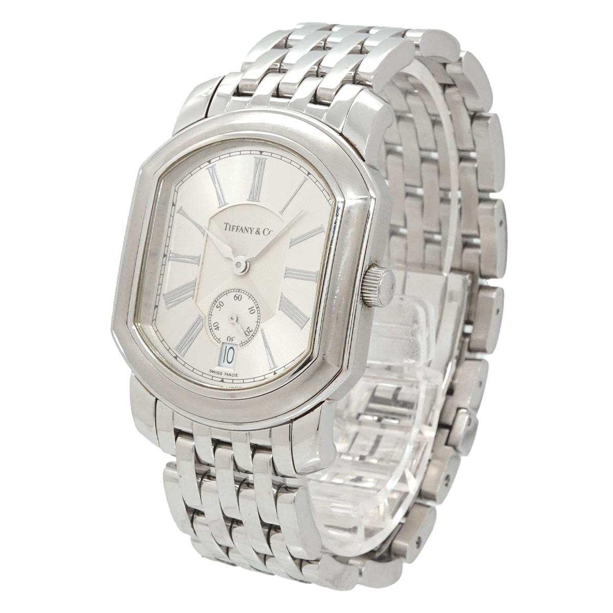Mark Coupe Date Quartz Silver Dial Mens Wrist Watch