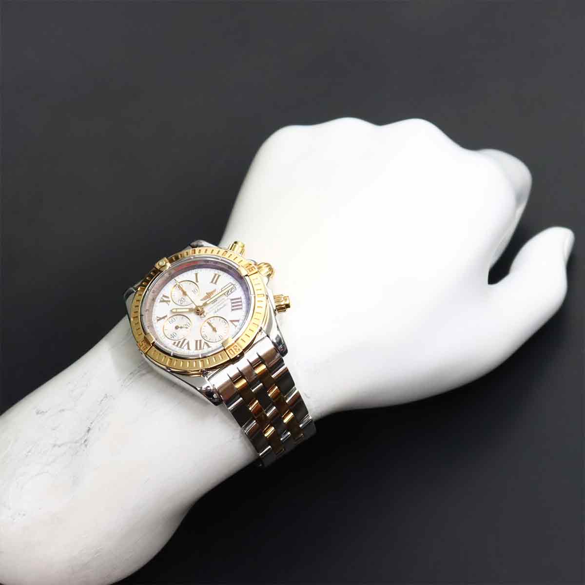 Chronomat Evolution C13356 White Dial Pink Gold Mens
