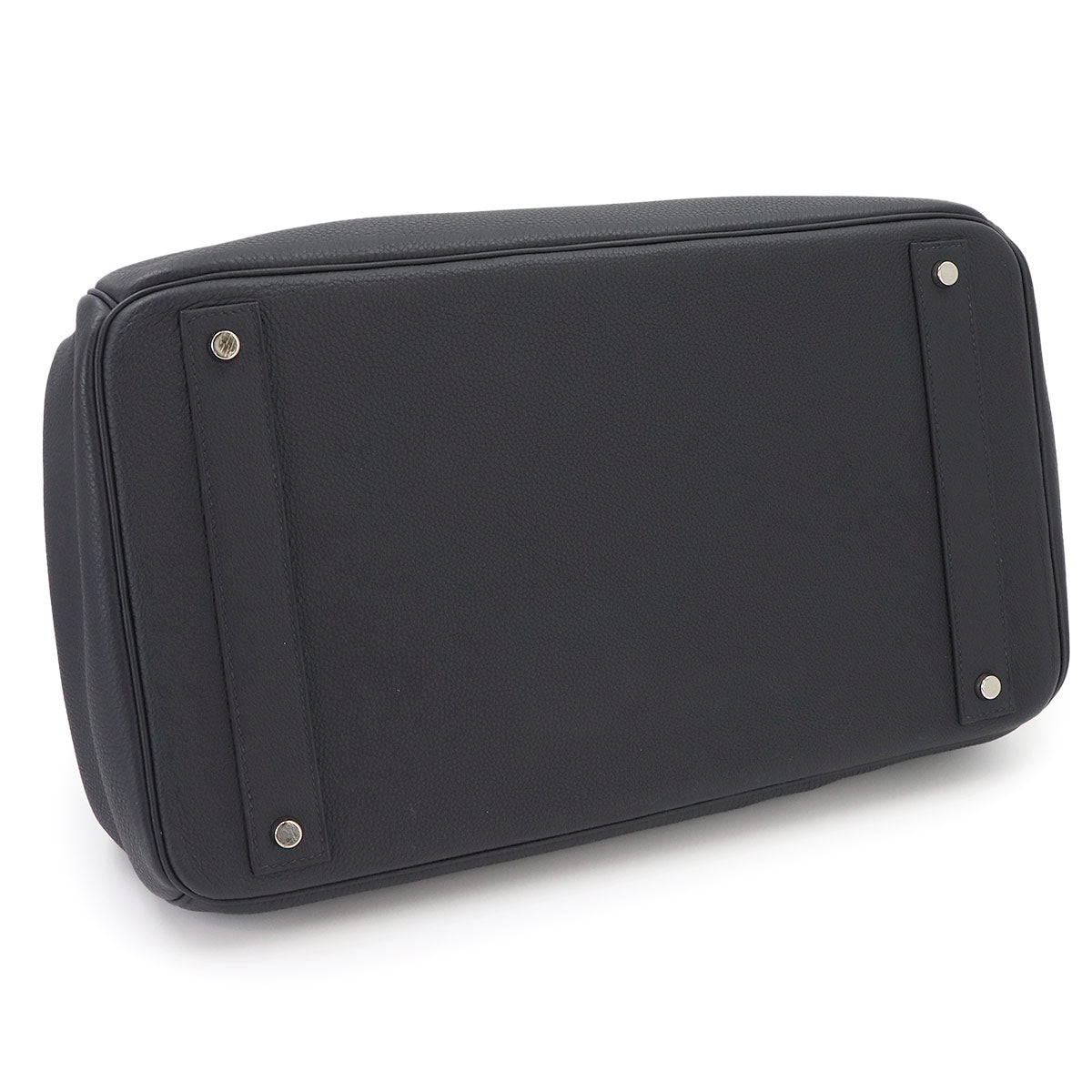 Haut a Courroies 40 Togo Leather Black Hand Bag Purse