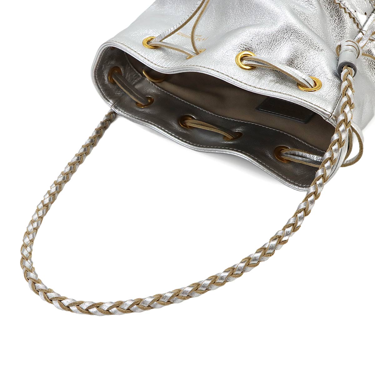 Carnival Fringe Drawstring Hand Shoulder Bag Silver