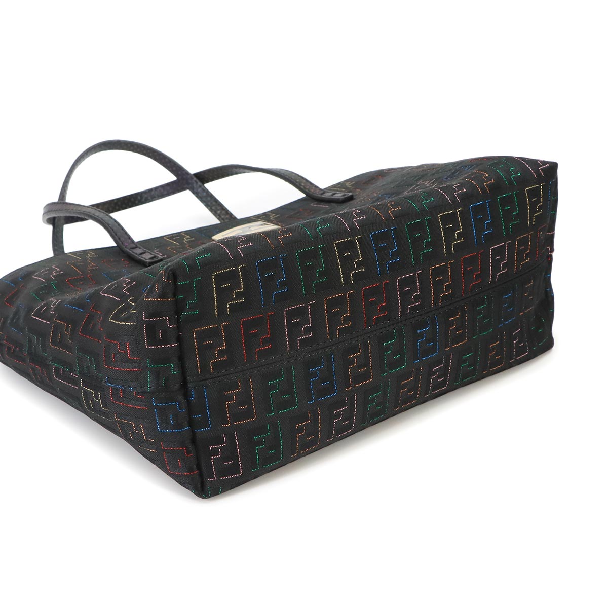 Zucchino Hand Bag Canvas Leather Black 8BH099