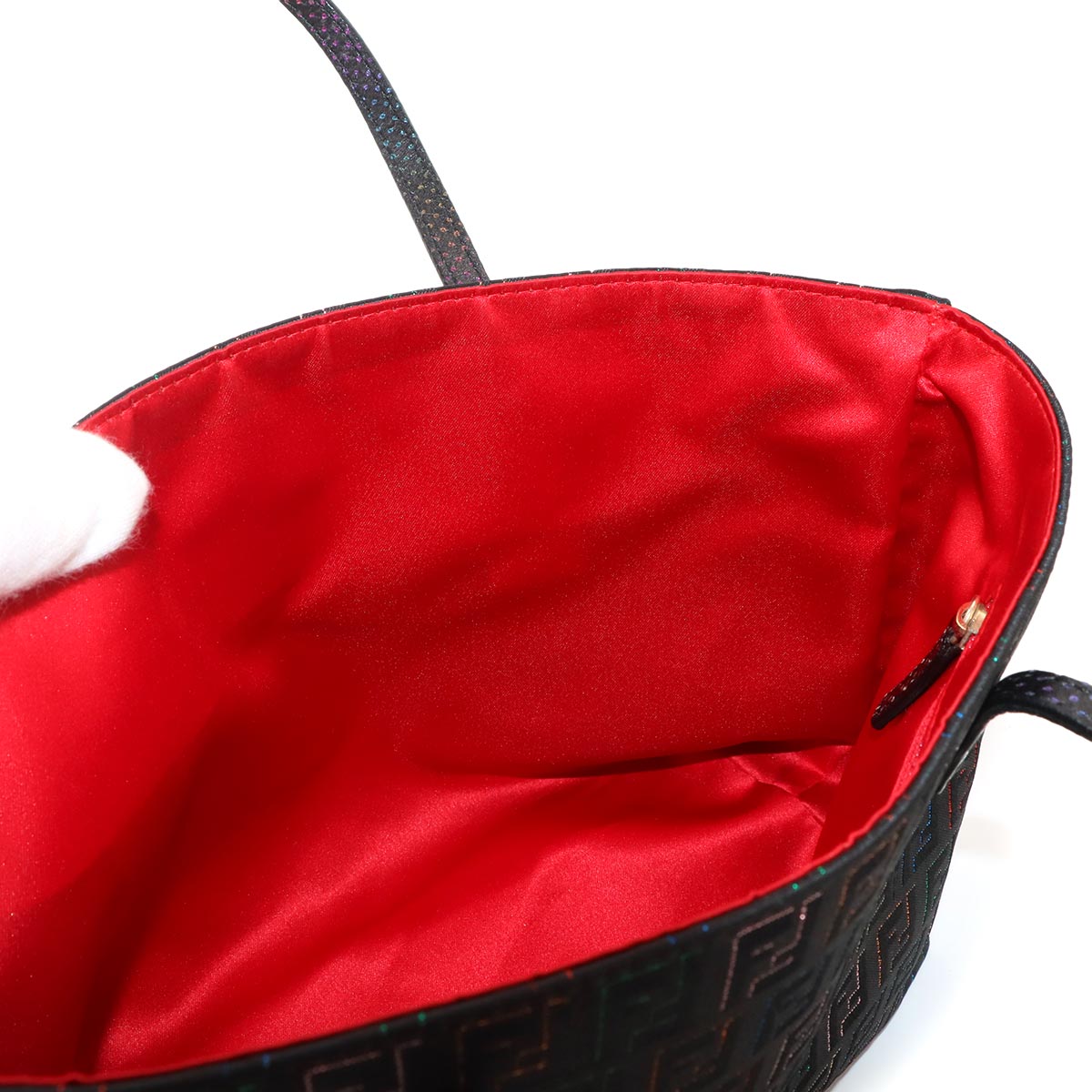 Zucchino Hand Bag Canvas Leather Black 8BH099