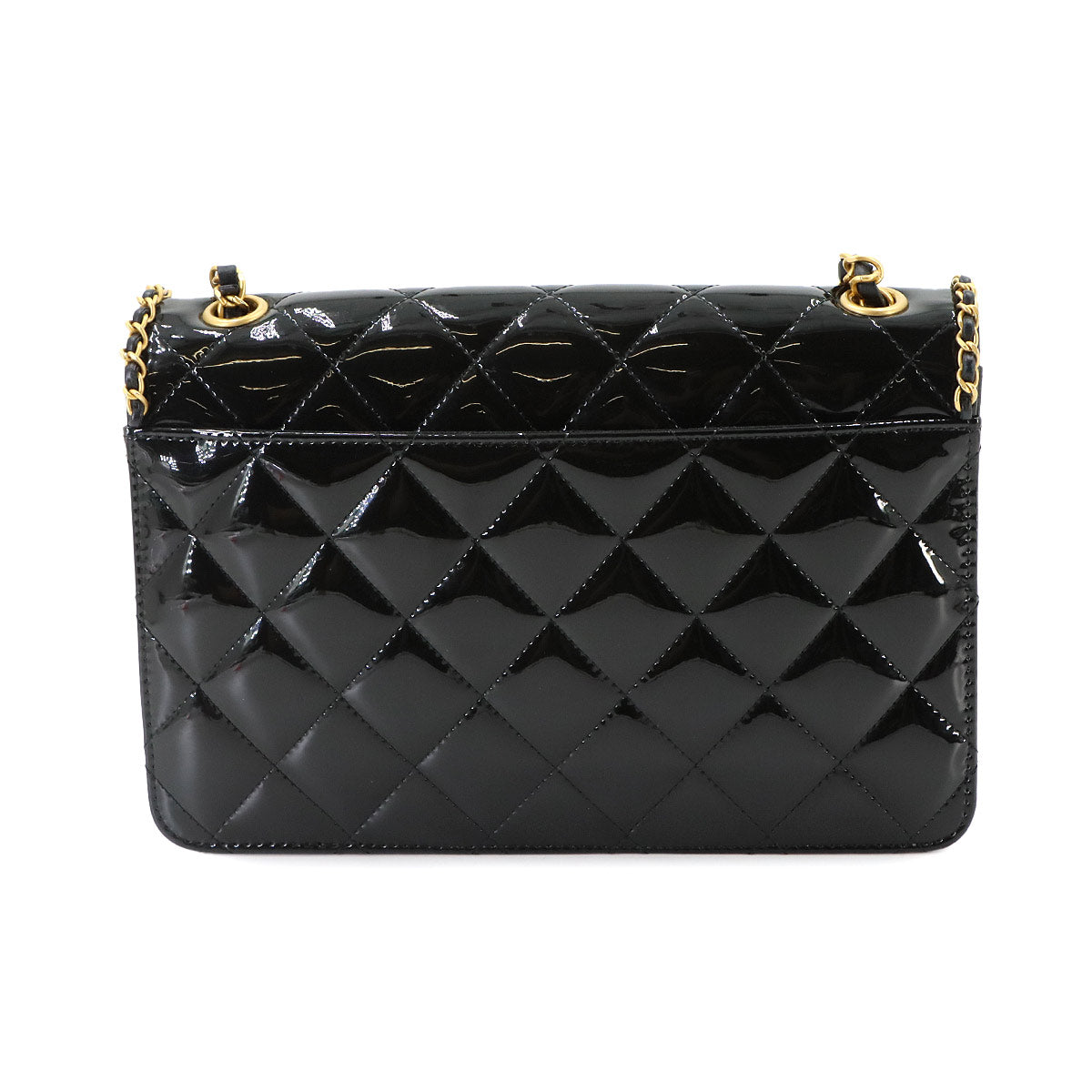 Matelasse Chain Shoulder Bag Enamel Black AP4900